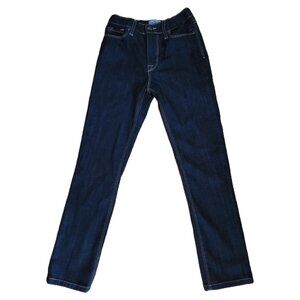 La Miniatura Contrast Stitched Slim Straight Leg Jeans Black Indigo Size 8 Years